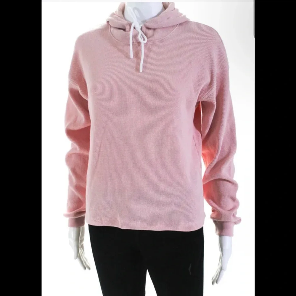 Leallo waffle cotton stretch hoodie sweatshirt - Picture 3 of 9